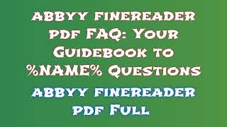 Easy Steps to Install abbyy finereader pdf 2024 A Quick Tutorial [upl. by Ydnim130]