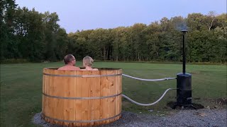 Cedar Hot Tub with Wood Boiler [upl. by Pippas]