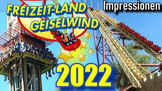 Freizeitland Geiselwind 2022  Impressionen  Alle Fahrgeschäfte [upl. by Jeffie853]