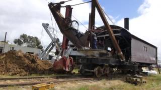 Bucyrus 65 ton rail mounted steam shovel  Part 22 operation [upl. by Aicemat]