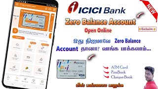 Icici Bank Digital Zero Balance Account open full review in Tamil 2023Tech and Technics [upl. by Nairred]