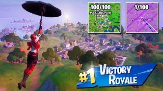 I Got 100 Fans to Compete by ONLY Landing at Pleasant Park insane ending [upl. by Nauqit436]