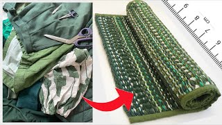 How to Weave Rug from Old Clothes ♻️ [upl. by Thorbert]