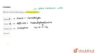 Which of the following is a homopolymer   CLASS 12  POLYMERS  CHEMISTRY  Doubtnut [upl. by Merc]