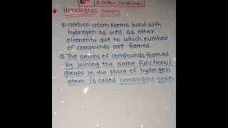 What is homologous series   Define of homologous series shorts 10th Science carboncompounds [upl. by Atiuqihc403]