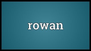 Rowan Meaning [upl. by Annayar]