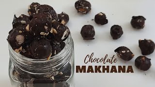 chocolate makhana Homemade Chocolate Foxnuts  popcorn alternative Healthy Foxnut Popcorn [upl. by Cristal]