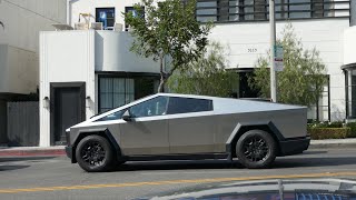 Tesla Silver Cybertruck Sunset Blvd Los Angeles California USA September 21 2024 [upl. by Dotson529]