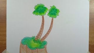 Tal Gas Drawing  Palm tree Drawing  drawing video drawing to step by step [upl. by Tubb647]