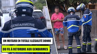 Un motard en totale illégalité donne du fil à retordre aux gendarmes [upl. by Nelon253]