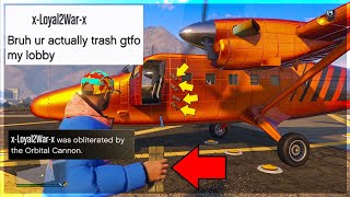 Trolling The Stupidest Tryhard of 2023 Dodged Orbital Strike GTA Online [upl. by Evered]