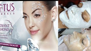 Lotus herbal radiant diamond facial kit Facia step by step facial for beautiful glowing [upl. by Nnayllas]