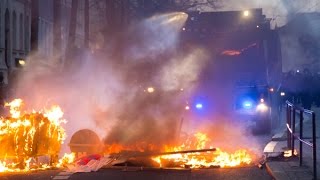 Ausschreitungen in Leipzig  heftige Straßenschlachten mit Polizei [upl. by Dunstan982]