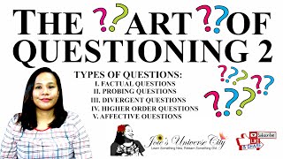 Art Of Questioning  Types of Classroom Questions Questioning Techniques  Joies Universe City [upl. by Saduj]