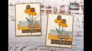 How to use the BIG TUTORIAL BUNDLE Natures Harvest Thank You Card Tutorial Kitchen Table Stamper [upl. by Airdnua]