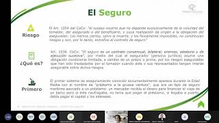 Al Aire con Previsora  Webinar Derecho de Seguros  Sesión 1 [upl. by Nwahsid]