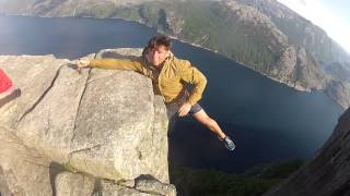 Free Hanging from Preikestolen norway Pulpit Rock Norway GOPRO [upl. by Vivian726]