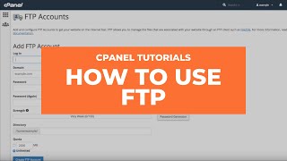 cPanel Tutorials  FTP Accounts [upl. by Thirzia965]