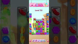 Candy Crush Saga level 721  with 2 FREE Boosters  High Speed [upl. by Eesdnil]