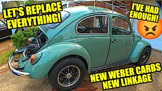 REPLACE EVERYTHING  Unbox to Running  Dual Carburetor Install  Weber 34 ICT  VW Beetle [upl. by Malaspina]