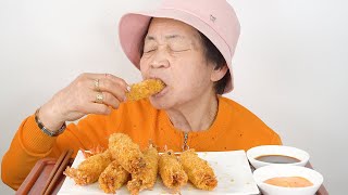 Fried shrimp Mukbang l 영원씨의 새우튀김 먹방 l えびフライを食べる [upl. by Purington]