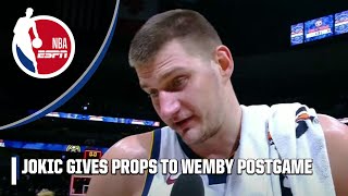 Jokic on Wembanyama and the Spurs 🗣️ He got like 6 OR 7 BLOCKS ON ME BUT WE WON 😤  NBA on ESPN [upl. by Ardnaskela]