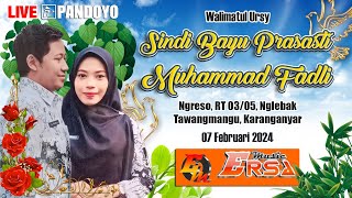 🔴 LIVE Walimatul Ursy  Sindi Bayu Prasasti amp Muhammad Fadli  Ngreso  CS ERSA MUSIC Part 1 [upl. by Eimorej577]