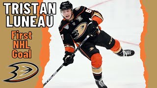 Tristan Luneau 67 Anaheim Ducks first NHL goal Nov 30 2023 [upl. by Matlick]