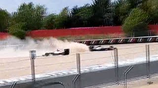 F1 CRASH MERCEDES HAMILTON amp ROSBERG GP SPAIN 2016 FOOTAGE [upl. by Oniotna]