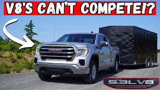 Chevy 1500 53L V8 vs 27L TurboMax I4  ULTIMATE Engine TOWING Comparison [upl. by Shuping]