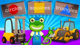 Learn Shapes and Colors with Construction Trucks  Geckos Garage  Educational Videos For Toddlers [upl. by Narine]