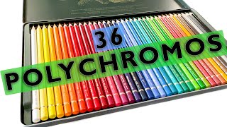 36 FaberCastell Polychromos Colored Pencils Unboxing and Color Order [upl. by Leanatan]