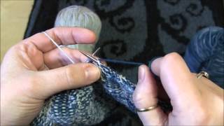 Weaving Two Handed Fair Isle in Purl and Knit [upl. by Xerxes]