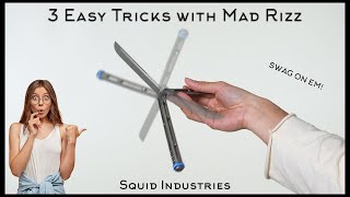 3 Easy Fan Tricks with Swag  Beginner BalisongButterfly Knife Tutorial [upl. by Kristy]