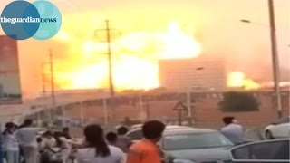 Huge explosion at Chinese petrochemical plant caught on camera [upl. by Natsirt]