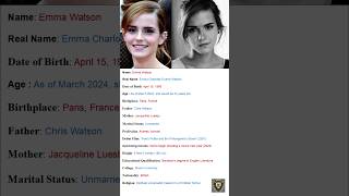 Emma Watson Elegant Actress Biography shorts [upl. by Hillyer]