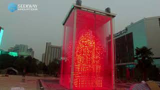 LED Cube Lights Up StartUp Wonderland in Xian China [upl. by Atinev]