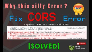 How to fix CORS error in Angular 8  CORS allow headers  AccessControlAllowOrigin Error SOLVED [upl. by Akihsal]