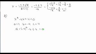 Eksempler på løsning af andengradsligninger [upl. by Eerhs]