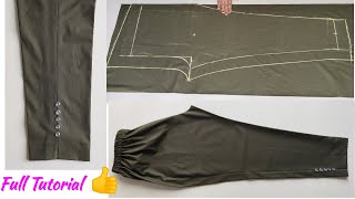 Very Easy Pant Trouser Cutting And Stitching  Womens Pant Trouser cutting and stitching  Pant [upl. by Corvese729]