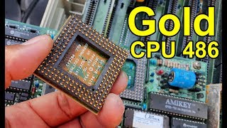 Gold CPU 486 from old computer We rarely see this CPU Intel 80486 [upl. by Candie]