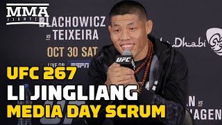 Li Jingliang Responds To Khamzat Chimaev Lets See Who Eats Who  UFC 267  MMA Fighting [upl. by Ateloiv]