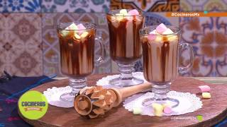 Receta Bebida de chocolate  Cocineros Mexicanos [upl. by Arodnahs]