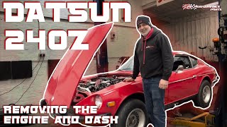 EPISODE 3 Datsun 240Z Restoration Engine amp Dash Removal  Transforming to RightHand Drive [upl. by Ekle229]