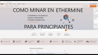 COMO MINAR ETH EN ETHERMINE PARA PRINCIPIANTES [upl. by Ellevehc]