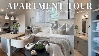 APARTMENT TOUR  MODERN amp NEUTRAL HOME DECOR  FULLY FURNISHED  LUXURY AESTHETICS  NEW 2023 [upl. by Huey]