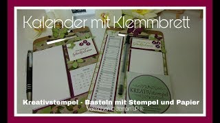 Kalender mit Klemmbrett Abreißkalender auf Klemmbrett Stampin Up [upl. by Anot]