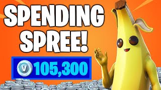 SPENDING 100000 VBUCKS in 11 Minutes [upl. by Malda]