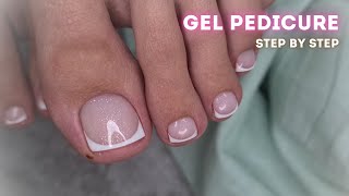 How to do a professional pedicure The perfect french pedicure tutorial Gel polish nail design [upl. by Damas]