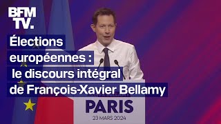 quotLes Français ne sont pas de gauchequot le discours intégral de FX Bellamy pour les Européennes [upl. by Boothe]